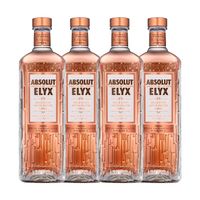 Absolut Vodka Elyx 4er Set, Premium Wodka, Schnaps, Spirituose, handdestilliert, Alkohol, Alkoholgetränk, Flasche, 42.3%, 4 x 1 L