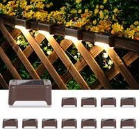 Solpex Solarleuchten für außen, 12 Stück Braun Solarleuchte Garten, Treppenlicht, wasserdicht, LED Beleuchtung Außentreppe, Stufen, Zaun, Hof,