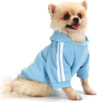 Hundemantel Hund Hoodies Kleidung, Pet Puppy Katze Niedlicher Baumwoll Warm Hoodies Coat Pullover (Blau, S)