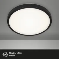 LED Deckenleuchte BRILONER LEUCHTEN MANNY, 12 W, 1300 lm, IP20, schwarz-weiß, Kunststoff-Metall, Ø 29 cm