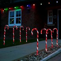 8x LED Zuckerstangen Weihnachtsbeleuchtung für Garten Außen Outdoor Deko Figuren