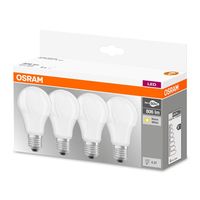 OSRAM Set mit 4 Standard-E27-LED-Lampen, 9 W, entsprechend 60 W, warmweiß