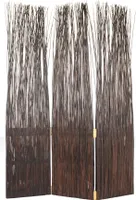 Homestyle4u 974, Paravent Raumteiler 3 teilig, Weide Braun