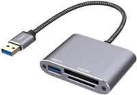 XQD-Kartenleser, USB3.0 XQD/SD-Kartenleser, kompatibel mit Sony G/M-Serie, Lexar 2933x/1400x USB Mark XQD-Karte, SD/SDHC-Karte für Windows/Mac OS System (Space Grey)