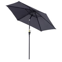 Outsunny skladací slnečník záhradný dáždnik trh dáždnik ručná kľuka tmavo šedá