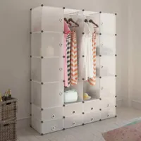 vidaXL Modularer Schrank mit 18 Fächern Weiß 37x146x180,5 cm