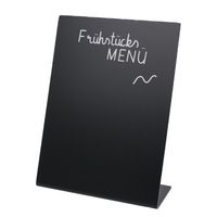 HMF 4643 Tischaufsteller Kreidetafel, DIN A6 Hochformat, L-Ständer, Schwarz HMF 4643 Tischaufsteller Kreidetafel, DIN A6 Hochformat, L-Ständer, Schwarz