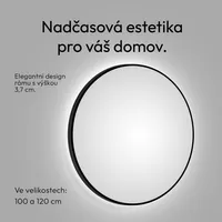 Koupelnové zrcadlo kulaté TALOS black oros Ø 100 cm - kulaté nástěnné zrcadlo v matné černé barvě - koupelnové zrcadlo kulaté s vysoce kvalitním hliníkovým rámem - nepřímé LED světlo