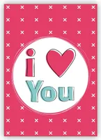 Romantische Liebeskarte, Valentinskarte mit Herz: I love you