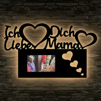 Ich liebe dich Mama Nachtlicht mit Bilderrahmen in Buche #61