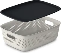 Plastový Úložný Ažurový Box Kontajner S Vekom Škatuľa Pre Oblečenie Hračky Dokumenty 39X29X13 Cm 10 L