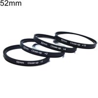 4pcs 52mm +1 +2 +4 +10 Optical Glass SLR Kamera-Makrolinse-Nahaufnahmefilter