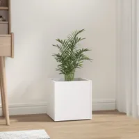 vidaXL Pflanzgefäß Weiß 40x40x40 cm Holzwerkstoff