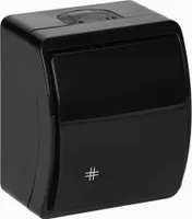Aufputz Kreuzschalter Lichtschalter IP44 schwarz Wandschalter Schalter 230V