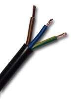 EBROM® - 20 Meter Kunststoff Schlauchleitung rund LED Kabel Leitung Gerätekabel H03VV-F 3x0,75 mm² (mm2) - Farbe: SCHWARZ - 3x0,75 mm2 - 3x0,75mm2
