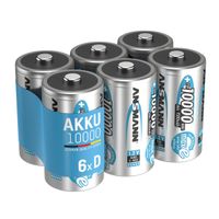 ANSMANN Mono D Akku Typ 10000mAh NiMH hochkapazitive Akkubatterie 6er Pack