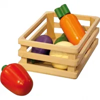 Janod Obst und Gemüse im Korb Holz Spielzeug Zubehör Kaufmannsladen Set J05620 