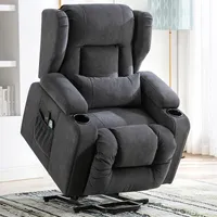COMHOMA Fotel relaksacyjny stojący z masażem Fotel odchylany TV z masażem Ergonomiczny fotel Podłączenie USB Powierzchnia tkaniny szara