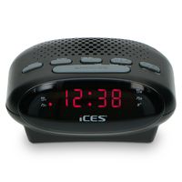 Ices ICR-210 Black - FM Uhrenradio, Schwarz