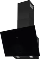 Exquisit  KFD 60-8.1 Kopffrei-Dunstabzugshaube | Glasschirm | LED-Beleuchtung | Kamin: Inox | Schwarz
