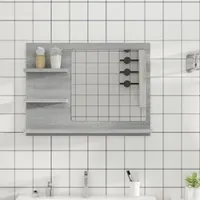 vidaXL Koupelnové zrcadlo Grey Sonoma 60x10,5x45 cm odvozený výrobek ze dřeva