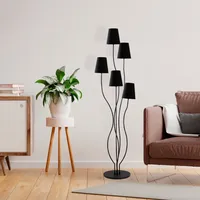 Opviq, Bonibon- Bonibon FLG, Schwarz, Stehlampen, 44 x 44 x 160 cm, Metallkörper