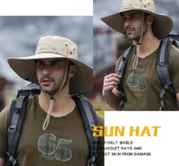 Sonnenhut für Herren große Krempe Sonnenschutz Faltbar Wanderhut Gartenhut Anglerhut Fischerhut Outdoor-Sonnenhut Radfahren,Angeln,Bergsteigen Khaki