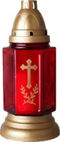 HScandle Grabkerze aus Glas 24cm (Bella Rot)