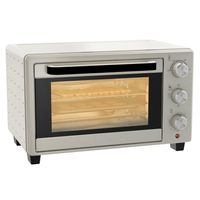 HOMCOM Mini piekarnik do pizzy 21L, mini piekarnik z blachą do pieczenia, rusztem do grillowania i tacą na okruchy, piekarnik stołowy 1400W z timerem 1h, 100-230 ℃, metal, kremowy