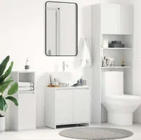 vidaXL Badezimmerschrank Hochglanz-Weiß 60x33x61 cm Holzwerkstoff