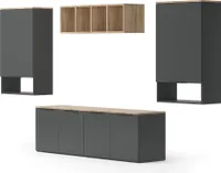 Vicco Wohnwand Wido, 5 Teile, Anthrazit/Sonoma