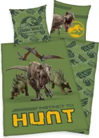 Jurassic World T-Rex Dinosaurier Wende Bettwäsche, 80 x 80 cm + 135 x 200 cm