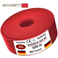 100m solární kabel solární kabel H1Z2Z2-K 4 mm² červený bezhalogenový fotovoltaický kabel