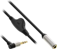 InLine® Slim Audio Kabel Klinke 3,5mm ST gewinkelt / BU, mit Lautstärkeregler, 0,25m