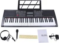 FCH 61klávesové piano s vestavěným reproduktorem, vstupem pro sluchátka, mikrofonem, stojanem na noty, LCD displejem, 3 výukovými režimy pro začátečníky