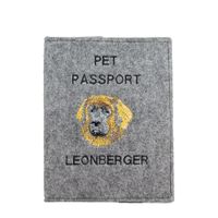 Art-Dog Reisepasshülle Handgefertigt Muster, 17x12,5cm, Leonberger