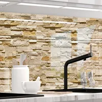 Küchenrückwand selbstklebend Matt-Optik - STEINWAND ASHLAR - 1.8mm, versteift, alle Untergründe, Hart PET Material, PREMIUM 60 x 220cm
