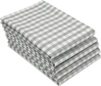 5et Set Geschirrtücher 100% Baumwolle in 50x70 cm, saugstark Küchentücher in grau kariert