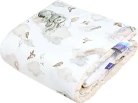 Elephant's Paradise & Ecru Minky Babydecke PLÜSCH Kinderwagen 75x100cm
