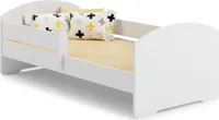 Kinderbett LUK-BAR 70 x 140 cm mit Matratze, Rausfallschutz & Lattenrost in Farbe Weiß