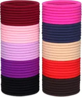 H&S Haargummi Set für Mädchen Damen & Männer - 100 Stück Zopfgummis 4mm Klein - Dünne Bunte Haargummis, Schonend Weich, Elastisch und Ohne Metall für