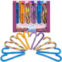 Zuckerstangen essbar 4 verschiedene Sorten - 24 Stück - Candy Cane Weihnachtsbaum Anhänger zum Essen - Christbaum Schmuck Weihnachts Deko Süßigkeiten Bonbon