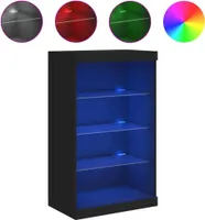 Kredens z oświetleniem LED czarny 60,5x37x100 cm