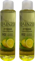 2 x Qainzo Paris Lemon Cologne 80° Zitronenduftwasser Limon Kolonya 400ml Sparset