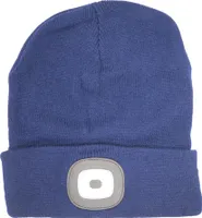 Mütze LED Beanie Wintermütze Blau Sportmütze Stirnlampe Freizeitmütze Damen Herren Licht LED