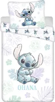 Pościel Jerry Fabrics Stitch Angel Ohana | Dwustronna poszwa na kołdrę 140 x 200 cm i duża poszewka na poduszkę 70 x 90 cm | 100% bawełna, biała