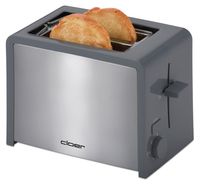 Cloer 3215 Toaster für 2 Toast Stopptaste Integrierter Brötchenaufsatz grau