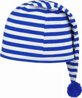 Kinder Schlafmütze mit Bommel - Baumwolle | Blau Weiß Anzahl: 1er Set