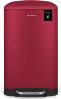 Les Collectors Küchen-Tretabfalleimer Edelstahl N°722, Fassungsvermögen 30 L, Kompakt, Praktisch, Herausnehmbarer Inneneimer, Design, Widerstandsfähig, Geräuscharmer Deckelverschluss, Rot