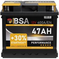 BSA Autobatterie 47AH 12V Batterie 400AEN ersetzt 44Ah 45Ah 50Ah 46Ah 40Ah